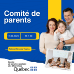 Séance ordinaire du comité de parents le mardi 11 février 2025 à 18 h 30