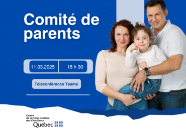 Avis public : Rencontre du comité de parents le 11 mars 2025 à 18 h 30