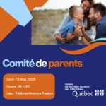 Rencontre du comité de parents le mardi 13 mai 2025 à 18 h 30