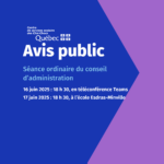 Avis public : Séance ordinaire du conseil d’administration