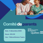 Avis public : Séance du comité de parents le mardi 9 décembre 2025