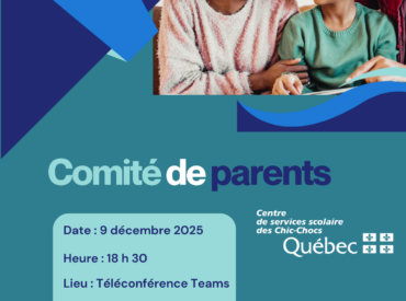 Avis public : Séance du comité de parents le mardi 9 décembre 2025