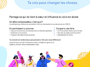 Deviens élève ambassadeur!